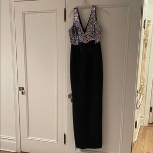 Black Maxi Dress with Sequin Bodice NWT
